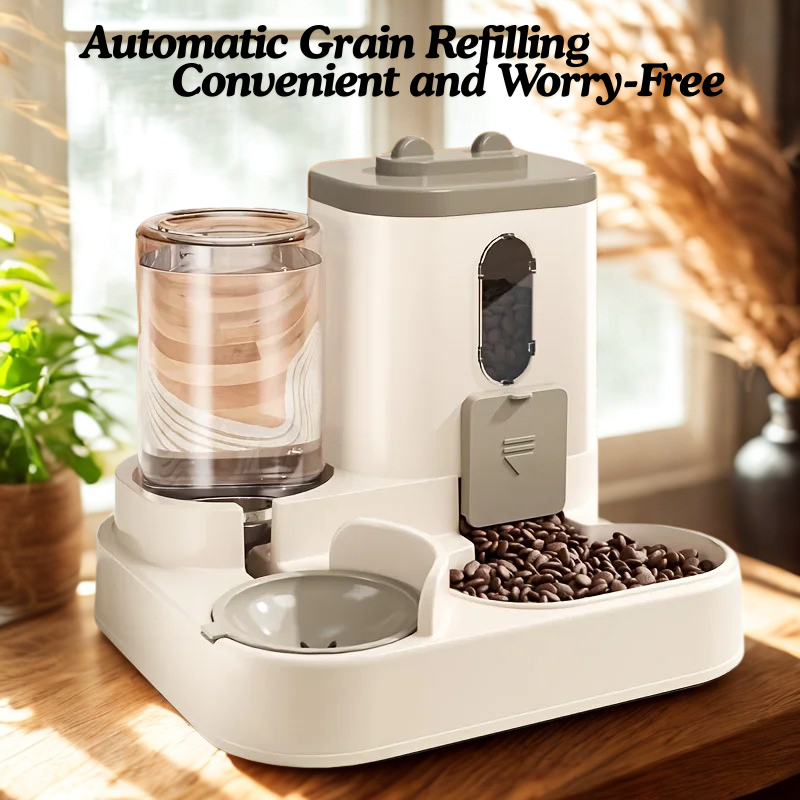 Automatic Pet Feeder With Water Fountain
