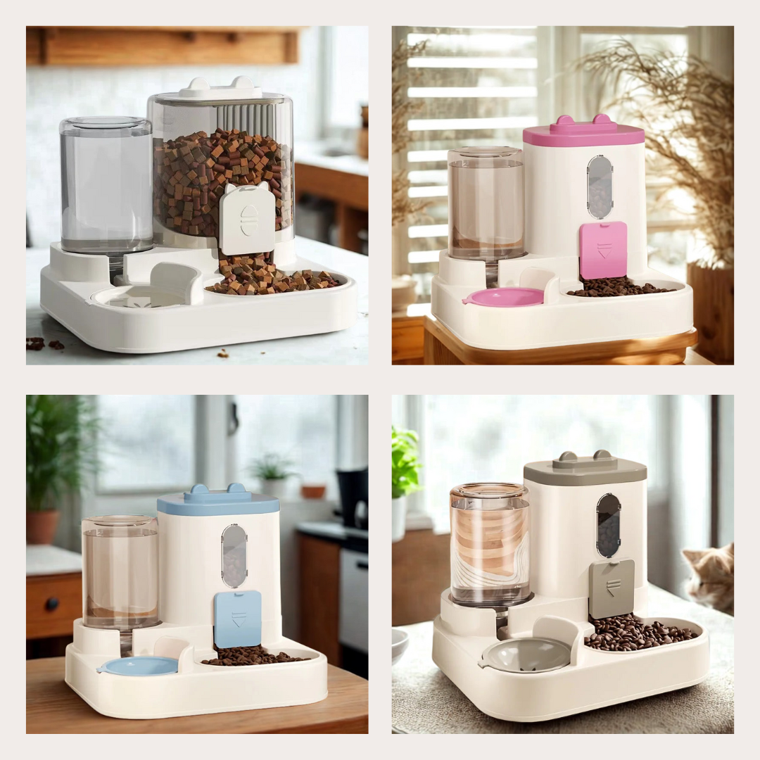 Automatic Pet Feeder With Water Fountain