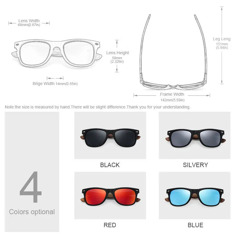 Oi Wood Natural Wooden Polarized Sunglasses