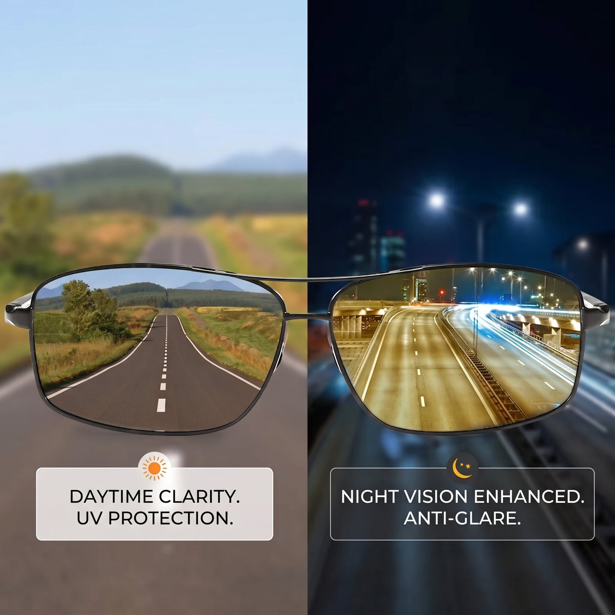 Night Vision & Polarised Sunglasses – Stealth Aviator