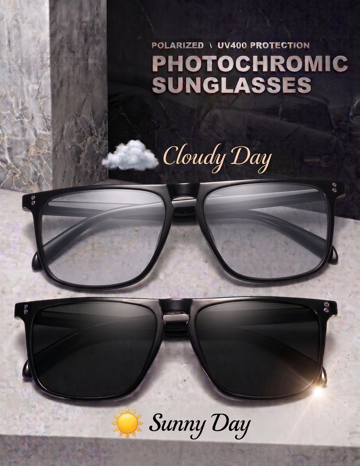 Night Vision & Polarised Sunglasses – Classic Square
