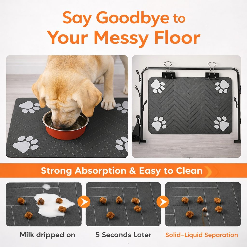 Quick Dry Placemat for Pet Food and Water Bowl