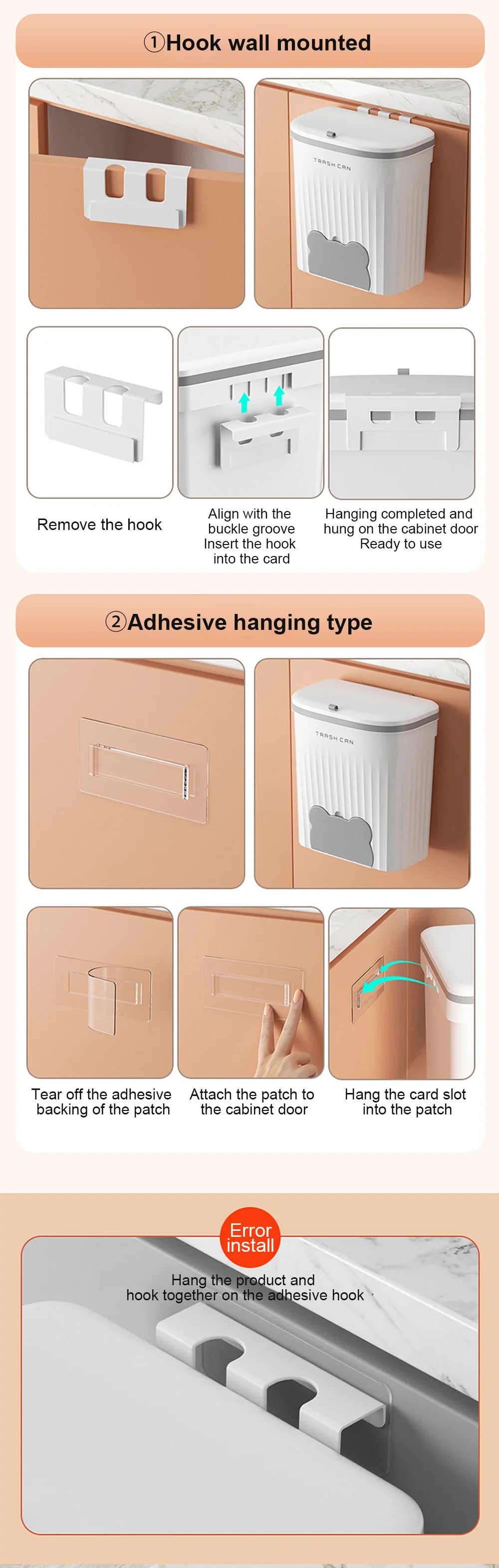 Clipped Or Mounted Waste Basket