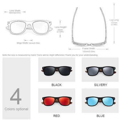 Oi Wood Natural Wooden Polarized Sunglasses
