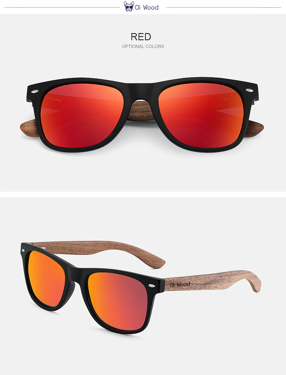 Oi Wood Natural Wooden Polarized Sunglasses