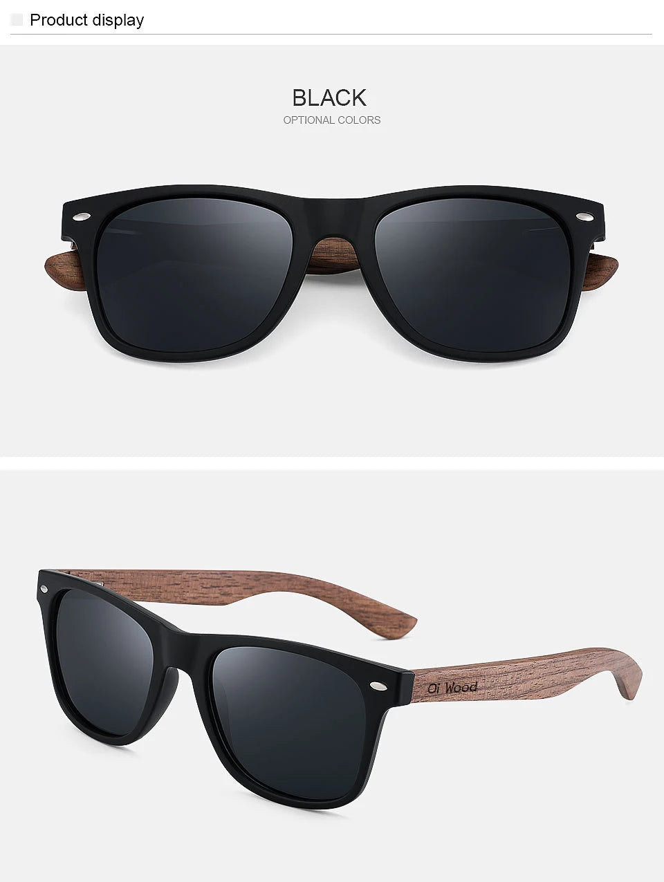 Oi Wood Natural Wooden Polarized Sunglasses