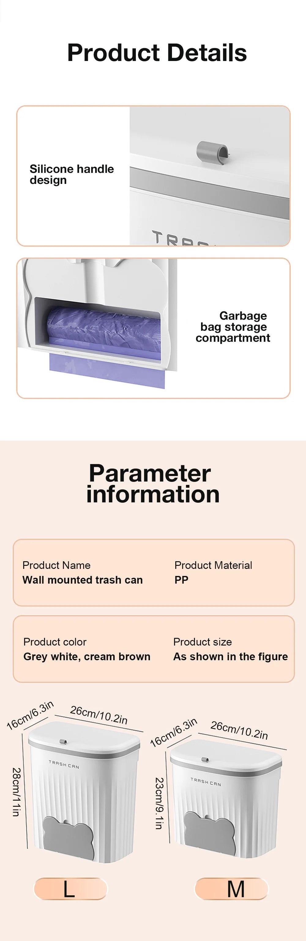 Clipped Or Mounted Waste Basket